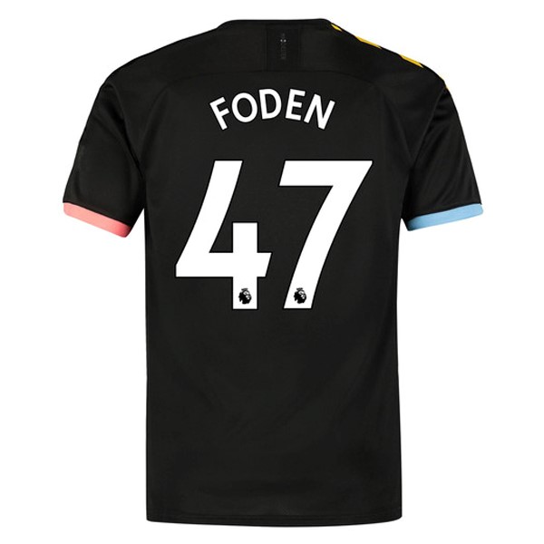 Camiseta Manchester City NO.47 Foden 2ª 2019-2020 Negro